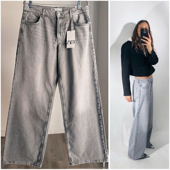 ZARA MID-RISE Z1975 WIDE LEG JEANS
GRAY - Picture 1 of 7